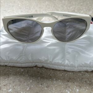 Moncler White Sunglasses Mirrored lenses.